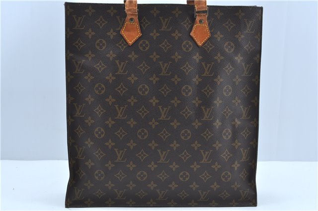 Authentic Louis Vuitton Monogram Sac Plat Hand Bag M51140 LV J9535