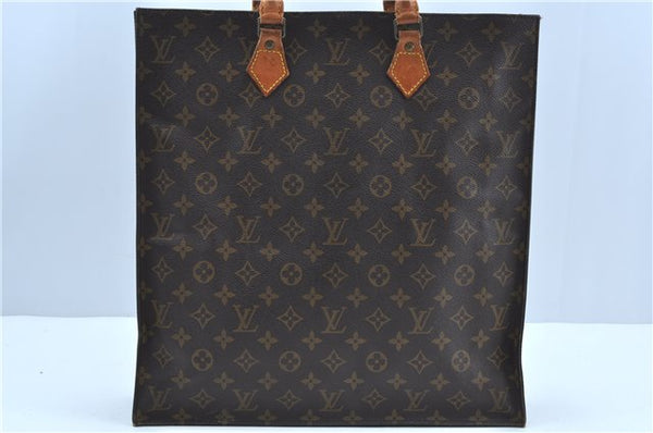 Authentic Louis Vuitton Monogram Sac Plat Hand Bag M51140 LV J9535