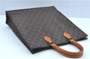 Authentic Louis Vuitton Monogram Sac Plat Hand Bag M51140 LV J9535