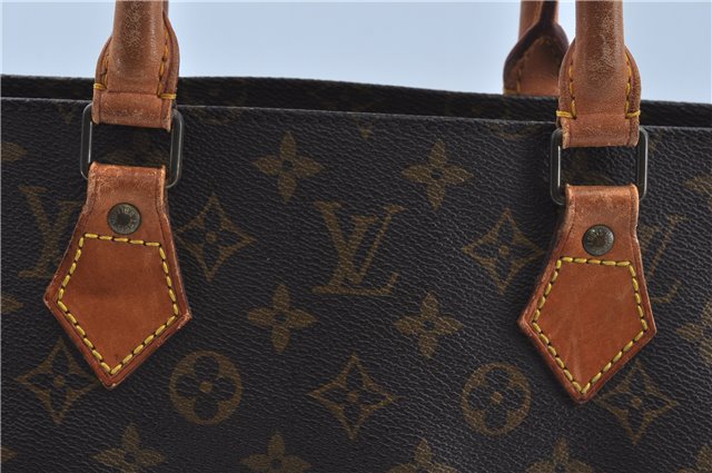 Authentic Louis Vuitton Monogram Sac Plat Hand Bag M51140 LV J9535