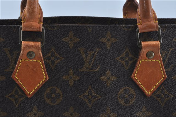 Authentic Louis Vuitton Monogram Sac Plat Hand Bag M51140 LV J9535