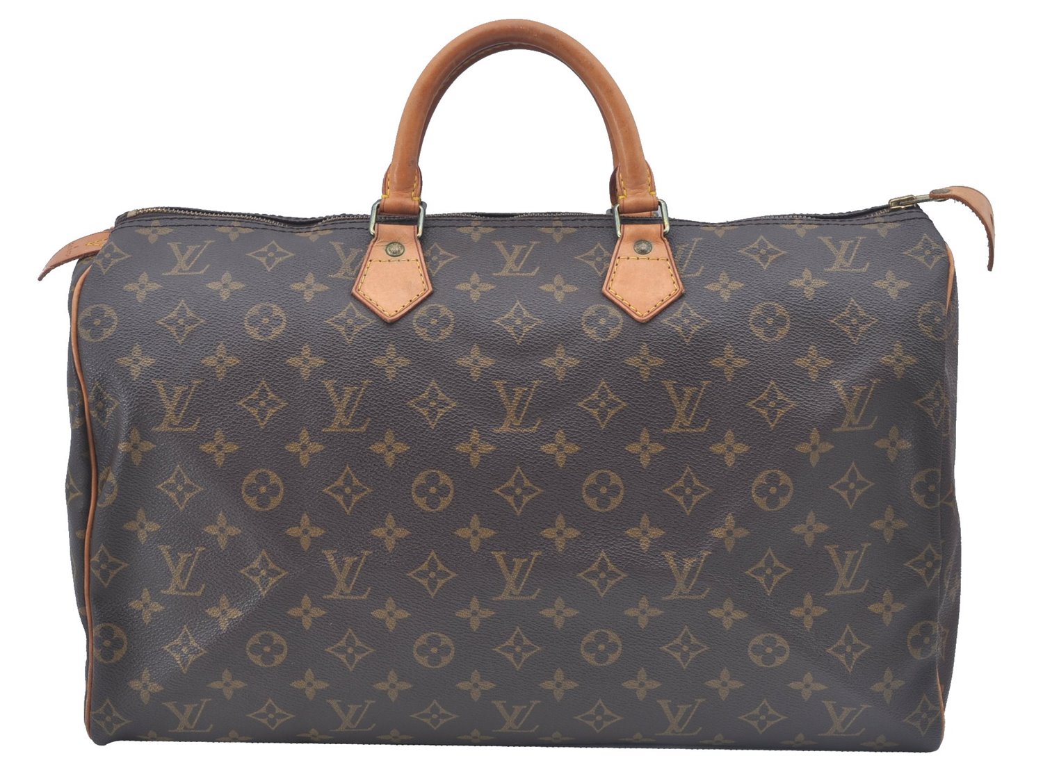 Authentic Louis Vuitton Monogram Speedy 40 Hand Boston Bag LV J9537