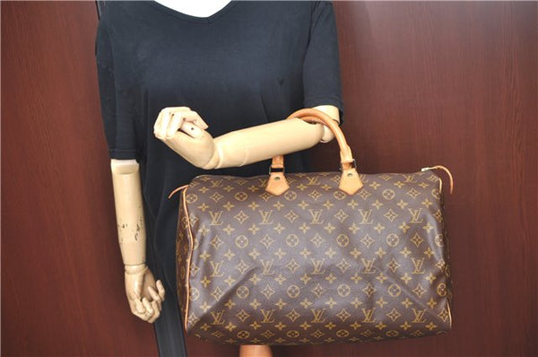 Authentic Louis Vuitton Monogram Speedy 40 Hand Boston Bag LV J9537