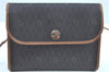 Authentic Christian Dior Honeycomb Shoulder Cross Bag PVC Leather Black CD J9540