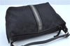 Authentic COACH Signature Hand Bag Pouch Purse Canvas Leather Black J9545