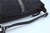 Authentic COACH Signature Hand Bag Pouch Purse Canvas Leather Black J9545