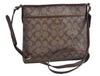 Auth COACH Signature Shoulder Cross Bag Purse PVC Leather F29210 Brown J9546