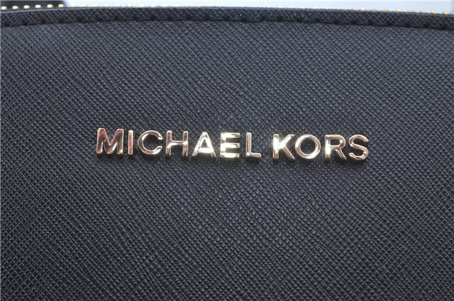 Authentic Michael Kors 2Way Shoulder Cross Body Hand Bag Leather Black J9548