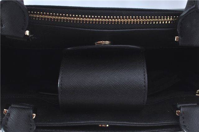 Authentic Michael Kors 2Way Shoulder Cross Body Hand Bag Leather Black J9548