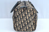 Authentic Christian Dior Trotter Hand Boston Bag Purse Canvas Leather Blue J9550