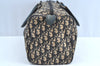Authentic Christian Dior Trotter Hand Boston Bag Purse Canvas Leather Blue J9550