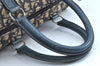 Authentic Christian Dior Trotter Hand Boston Bag Purse Canvas Leather Blue J9550