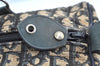 Authentic Christian Dior Trotter Hand Boston Bag Purse Canvas Leather Blue J9550