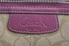 Authentic COACH Signature Shoulder Hand Bag PVC Leather F15707 Beige Pink J9552