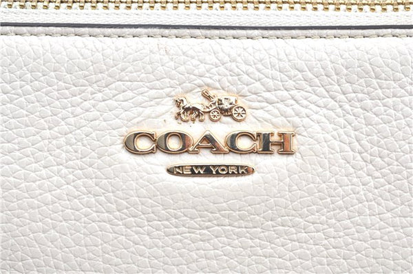 Authentic COACH 2Way Shoulder Cross Clutch Bag Purse Leather F38273 White J9555