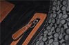 Authentic COACH Mini Signature Shoulder Tote Bag Canvas Leather 5707 Black J9557