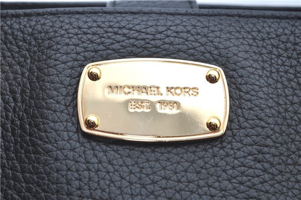 Authentic Michael Kors 2Way Shoulder Cross Body Hand Bag Leather Black J9559