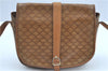 Authentic CELINE Macadam Blason Shoulder Cross Body Bag PVC Leather Beige J9561