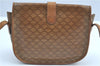 Authentic CELINE Macadam Blason Shoulder Cross Body Bag PVC Leather Beige J9561