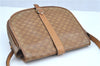 Authentic CELINE Macadam Blason Shoulder Cross Body Bag PVC Leather Beige J9561