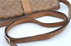 Authentic CELINE Macadam Blason Shoulder Cross Body Bag PVC Leather Beige J9561
