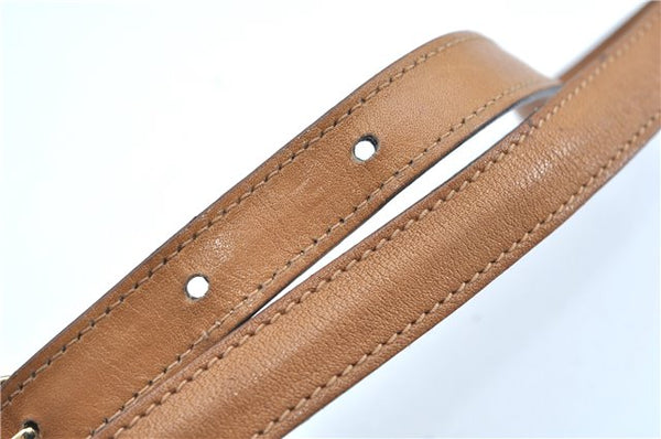 Authentic CELINE Macadam Blason Shoulder Cross Body Bag PVC Leather Beige J9561