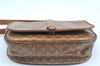 Authentic CELINE Macadam Blason Shoulder Cross Body Bag PVC Leather Beige J9561