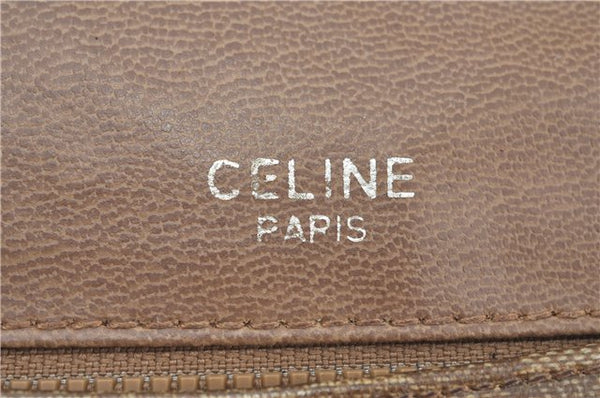 Authentic CELINE Macadam Blason Shoulder Cross Body Bag PVC Leather Beige J9561