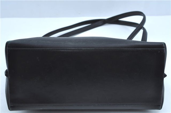 Authentic Salvatore Ferragamo Leather Shoulder Bag Purse Black J9564