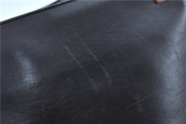 Authentic Salvatore Ferragamo Leather Shoulder Bag Purse Black J9564