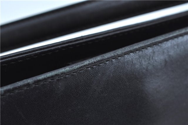Authentic Salvatore Ferragamo Leather Shoulder Bag Purse Black J9564