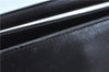 Authentic Salvatore Ferragamo Leather Shoulder Bag Purse Black J9564