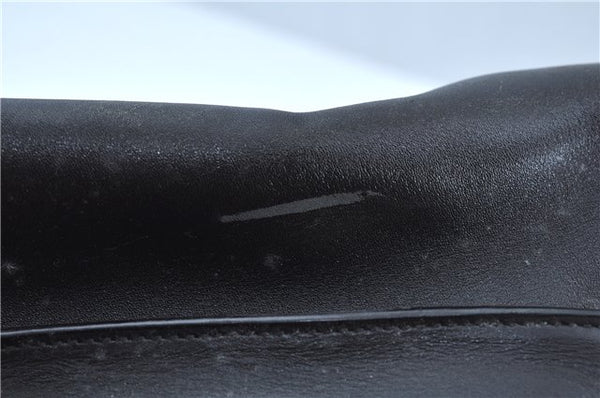 Authentic Salvatore Ferragamo Leather Shoulder Bag Purse Black J9564