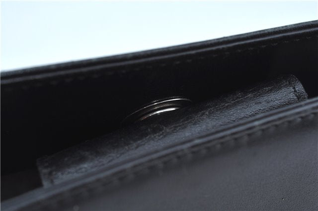 Authentic Salvatore Ferragamo Leather Shoulder Bag Purse Black J9564