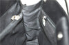 Authentic Salvatore Ferragamo Leather Shoulder Bag Purse Black J9564