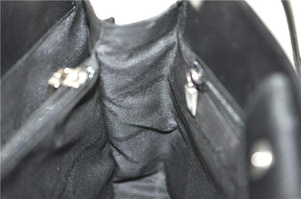 Authentic Salvatore Ferragamo Leather Shoulder Bag Purse Black J9564