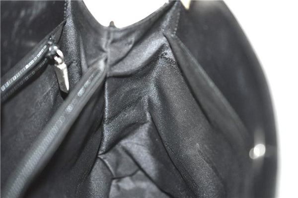 Authentic Salvatore Ferragamo Leather Shoulder Bag Purse Black J9564