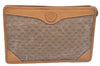 Authentic GUCCI Micro GG PVC Leather Clutch Hand Bag Purse Brown J9574