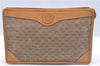 Authentic GUCCI Micro GG PVC Leather Clutch Hand Bag Purse Brown J9574