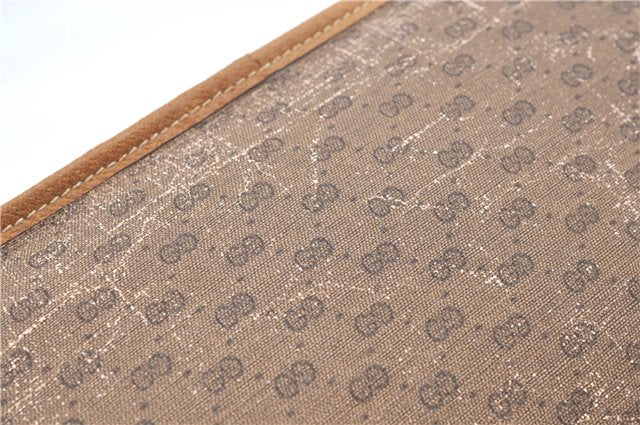 Authentic GUCCI Micro GG PVC Leather Clutch Hand Bag Purse Brown J9574