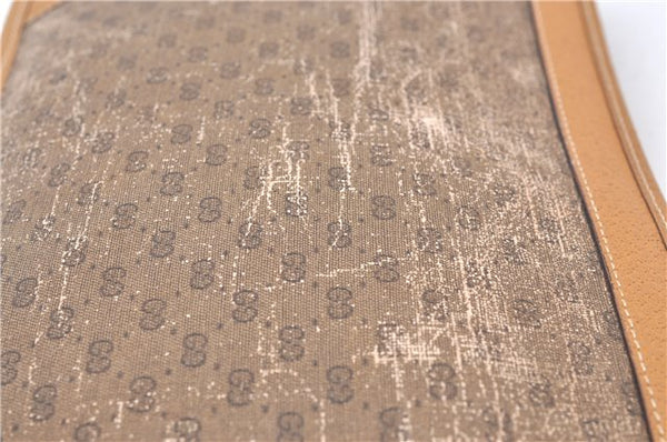 Authentic GUCCI Micro GG PVC Leather Clutch Hand Bag Purse Brown J9574