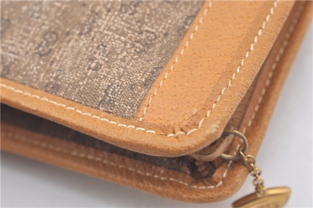 Authentic GUCCI Micro GG PVC Leather Clutch Hand Bag Purse Brown J9574