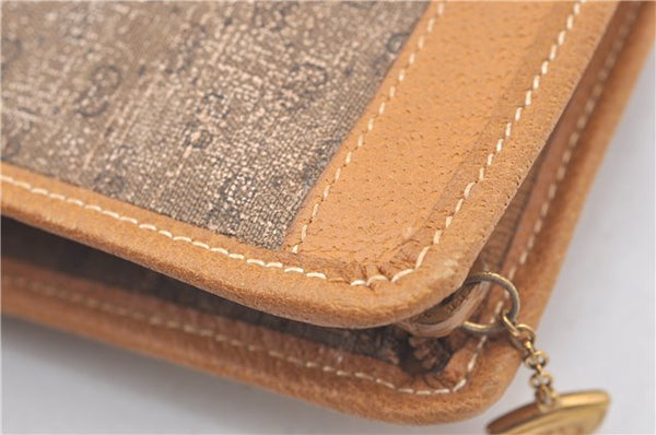 Authentic GUCCI Micro GG PVC Leather Clutch Hand Bag Purse Brown J9574