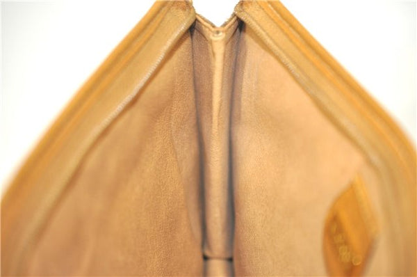 Authentic GUCCI Micro GG PVC Leather Clutch Hand Bag Purse Brown J9574