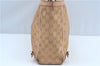 Authentic GUCCI Abbey Shoulder Tote Bag GG Canvas Leather 141472 Gold Pink J9578