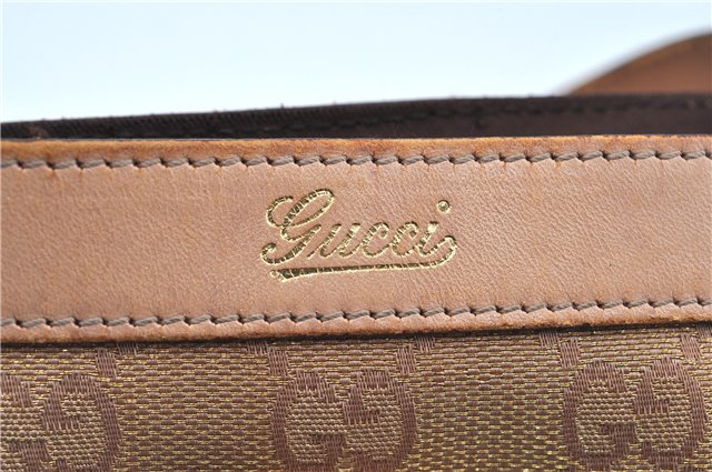 Authentic GUCCI Abbey Shoulder Tote Bag GG Canvas Leather 141472 Gold Pink J9578