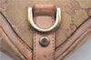 Authentic GUCCI Abbey Shoulder Tote Bag GG Canvas Leather 141472 Gold Pink J9578