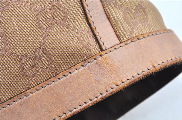 Authentic GUCCI Abbey Shoulder Tote Bag GG Canvas Leather 141472 Gold Pink J9578