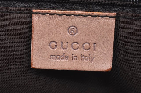 Authentic GUCCI Abbey Shoulder Tote Bag GG Canvas Leather 141472 Gold Pink J9578