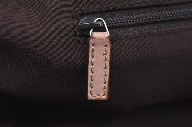 Authentic GUCCI Abbey Shoulder Tote Bag GG Canvas Leather 141472 Gold Pink J9578